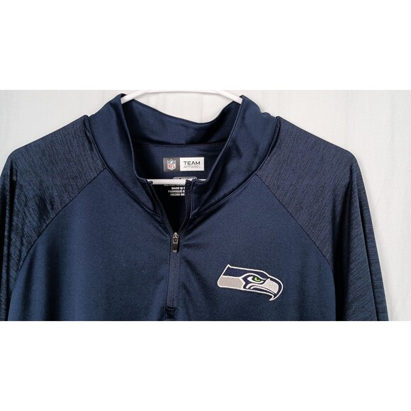 NFL Quarter Zip Pullover Jacket Seattle Seahawks Official Team Apparel 2XL - Picture 11 of 13